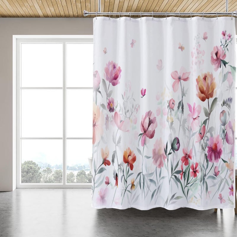 LLSCL Fabric Shower Curtain Liner with Magnets, Waterproof Hotel Quality, 72 x 72 Machine Washable - Image 1